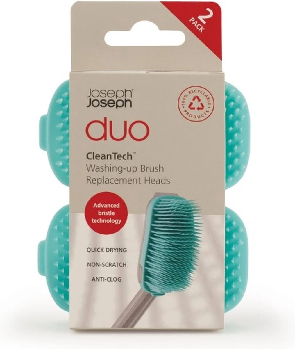 Duo Reserve Borstelkop Voor Afwasborstel, Set Van 2 Stuks, Licht Blauw - Joseph Joseph 3 Duo Reserve Borstelkop Voor Afwasborstel, Set Van 2 Stuks, Licht Blauw - Joseph Joseph - Afbeelding 3