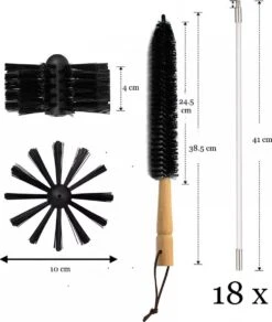 Schoorsteenveegset - 8 Meter - 2 Borstelkoppen - Professioneel - Schoorsteen Borstel - Veegkit - Haardset Voor Houtkachel - Flexibel - Schoorsteenveger - Pelletkachel Accessoires - Schoorsteen Reiniger - Geschikt Voor Boormachines -HG Winkel 1016x1200