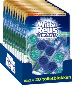 Witte Reus Blauw Actief Toiletblok - Eucalyptus - WC Blokjes Voordeelverpakking - 20 Stuks