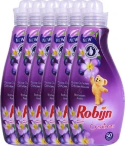 Robijn Creations Wasverzachter VOORDEELVERPAKKING 6X 1,25L. 300 Wasbeurten "Paarse Orchidee & Bosbessen" -HG Winkel 1027x1200