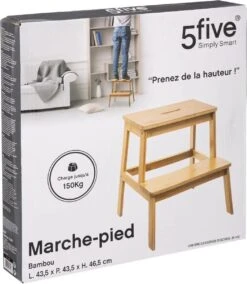 5Five - Bamboe Keukentrapje/opstapje Met 2 Treden 47 Cm - Keuken/badkamer Krukjes -HG Winkel 1043x1200 1