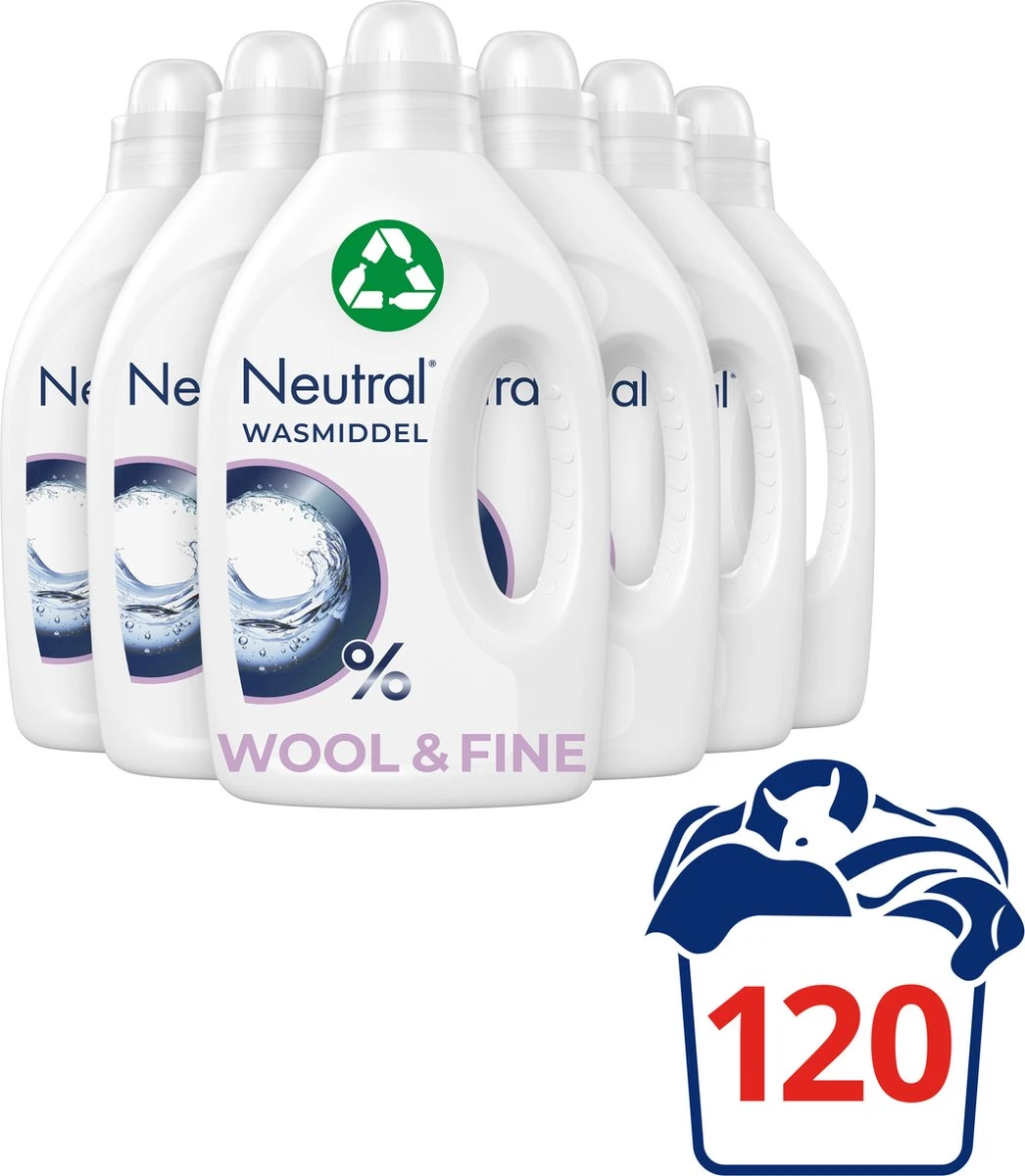 Neutral Voeibaar Fijnwasmiddel 5x 1L 2 Neutral Voeibaar Fijnwasmiddel 5x 1L - Afbeelding 2
