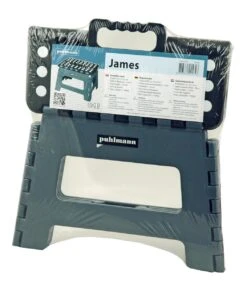 PUHLMANN - Inklapbare Kruk, JAMES, Plastic, Grijs, 22 Cm Hoog, Max 100 Kilo -HG Winkel 1049x1200 1