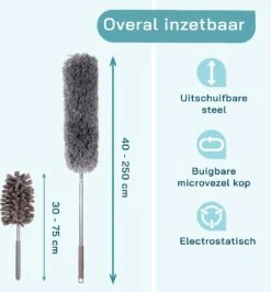 ForDig 7-Delige Plumeau Set - Duster Met Telescoopsteel Uitschuifbaar Tot 250 Cm - Inclusief Ragebol / Voegenborstel / Microvezel Doek / Chenille Borstel - Wasbaar - 360 Graden Draaibaar 16 ForDig 7-Delige Plumeau Set - Duster Met Telescoopsteel Uitschuifbaar Tot 250 Cm - Inclusief Ragebol / Voegenborstel / Microvezel Doek / Chenille Borstel - Wasbaar - 360 Graden Draaibaar -HG Winkel 1113x1200 4