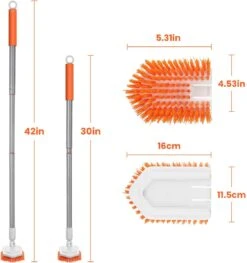 Merkloos Badkamer Reinigingsborstel - Badkamerschrobborstel - Reinigingsborstel - Met Afneembare Telescopische Handgreep En 180° Verstelbare Gezamenlijke Reinigingsborstel - Lange Steel 107 Cm -HG Winkel 1126x1200 2
