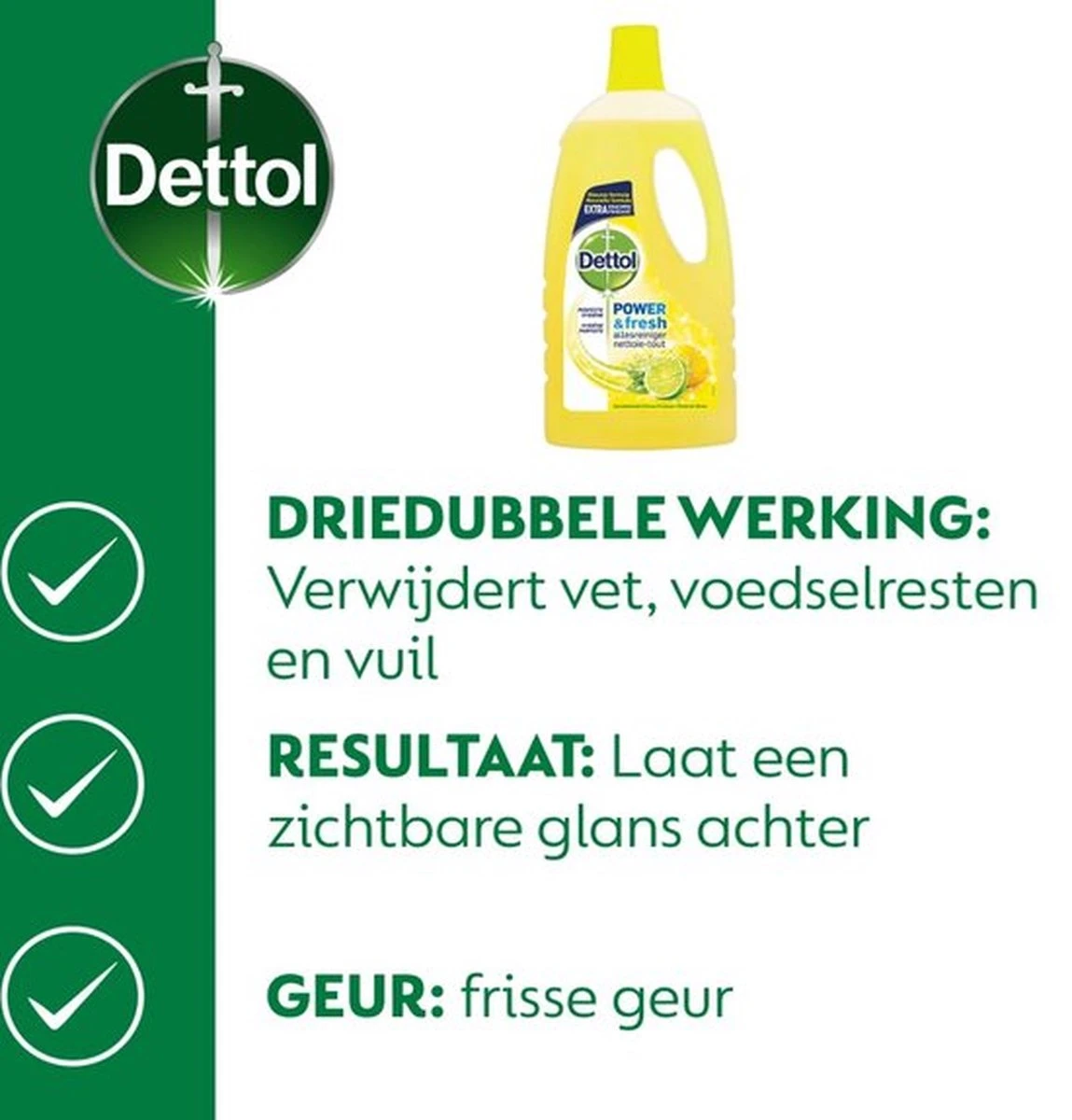 Dettol - Power & Fresh - Allesreiniger - Citrus - 8 X 1 Liter 6 Dettol - Power & Fresh - Allesreiniger - Citrus - 8 X 1 Liter - Afbeelding 6