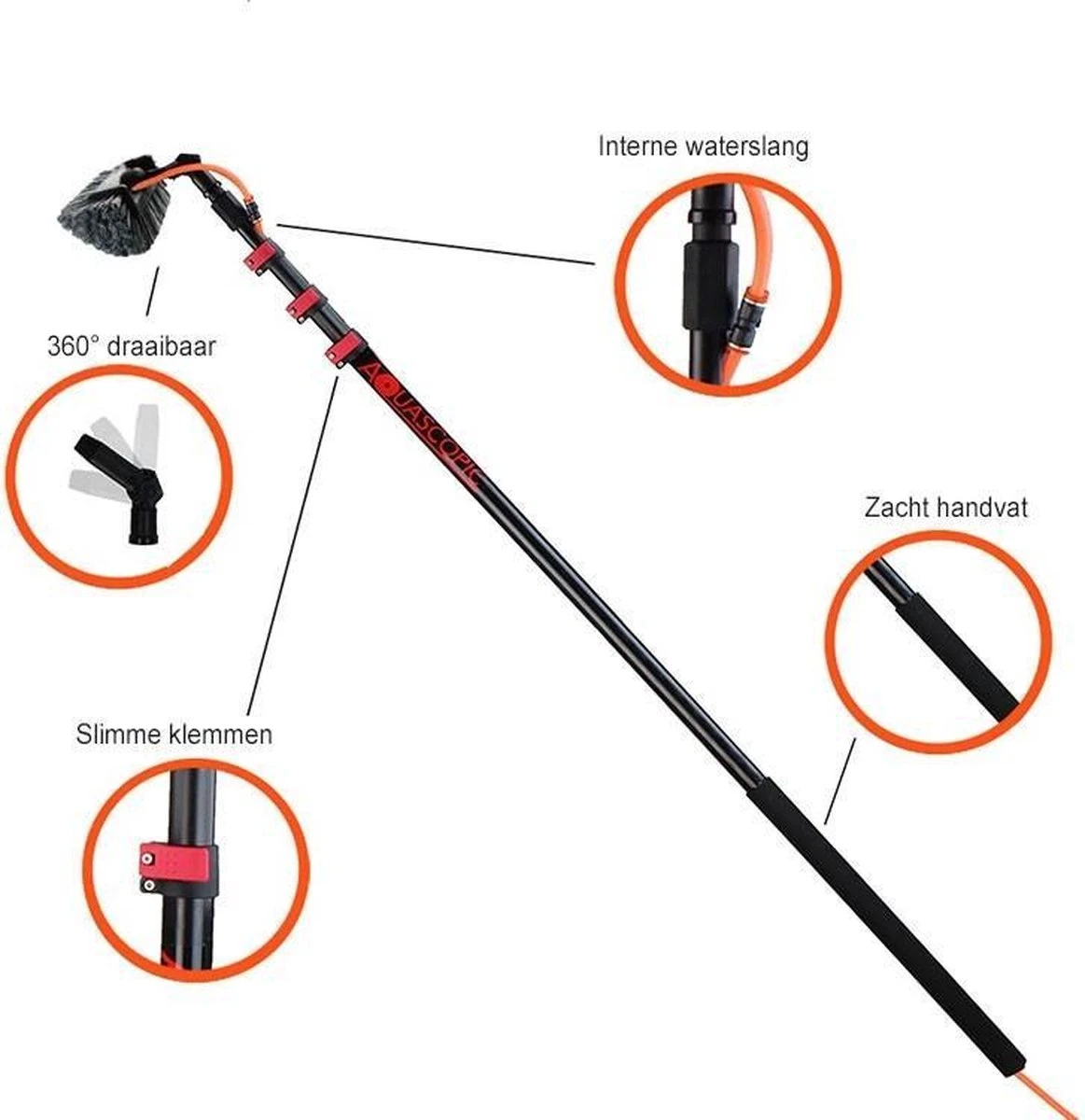 Aquascopic - Telescopische Steel Met Set - 3,6 M 4 Aquascopic - Telescopische Steel Met Set - 3,6 M - Afbeelding 4