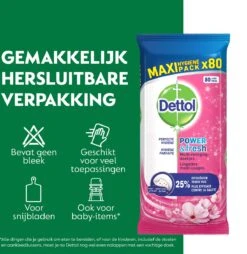 Dettol - Schoonmaakdoekjes - Power & Fresh - Kersenbloesem - 4 X 80 Stuks - Voordeelverpakking -HG Winkel 1165x1200 2
