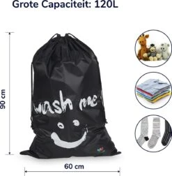 Wonair - Grote Waszak - Laundry Bag - Wash Me - 60x90cm - Zwart - Met Trekkoord 15 Wonair - Grote Waszak - Laundry Bag - Wash Me - 60x90cm - Zwart - Met Trekkoord -HG Winkel 1178x1200 2