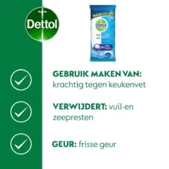 Dettol - Power & Fresh - Schoonmaakdoekjes - Oceaanfris - 4 X 80 Doekjes -HG Winkel 1199x1200 23