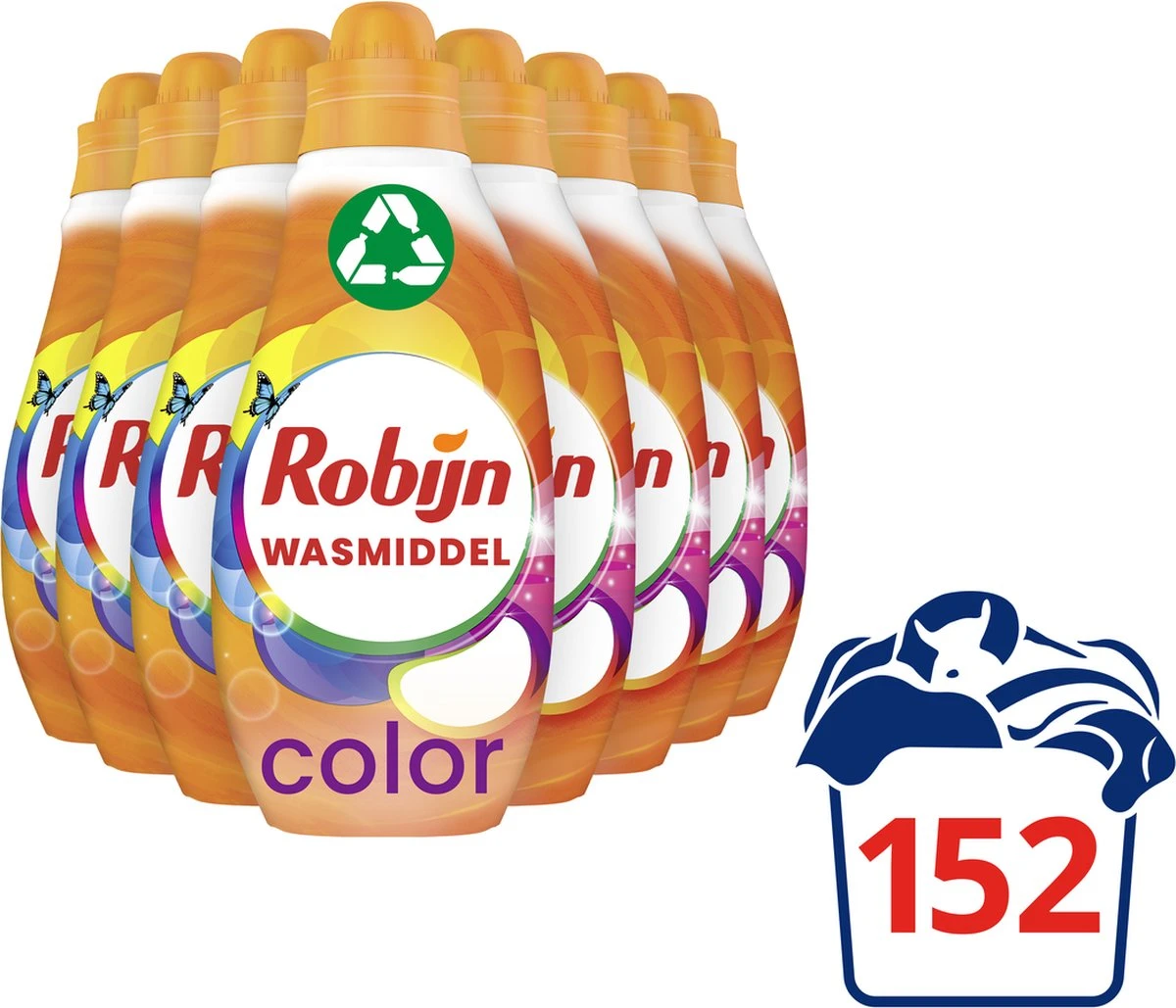 Robijn Klein & Krachtig Color Vloeibaar Wasmiddel - 152 Wasbeurten - Voordeelverpakking 3 Robijn Klein & Krachtig Color Vloeibaar Wasmiddel - 152 Wasbeurten - Voordeelverpakking - Afbeelding 3