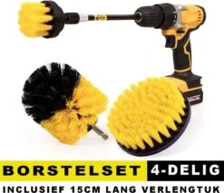 Professionele 4 Delige Borstelset Voor De Boormachine Incl. Verlengstuk, Deze Schoonmaak Schuurborstel Elektrisch Opzetborstel Schrobborstel Set Is Geschikt Als Schrobber Voor Badkamer, Auto, Keuken En Tuin -HG Winkel 1200x1034 1