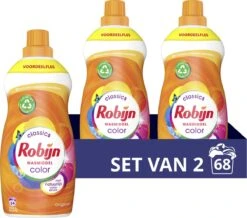 Robijn Klein & Krachtig Classics Color Vloeibaar Wasmiddel - 2 X 34 Wasbeurten - Voordeelverpakking