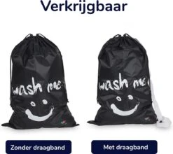 Wonair - Waszak Groot - 60x90cm - Zwart - Met Trekkoord En Draagband -HG Winkel 1200x1069