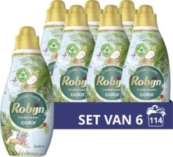 Robijn Klein & Krachtig Collections Color Kokos Vloeibaar Wasmiddel - 6 X 19 Wasbeurten - Voordeelverpakking