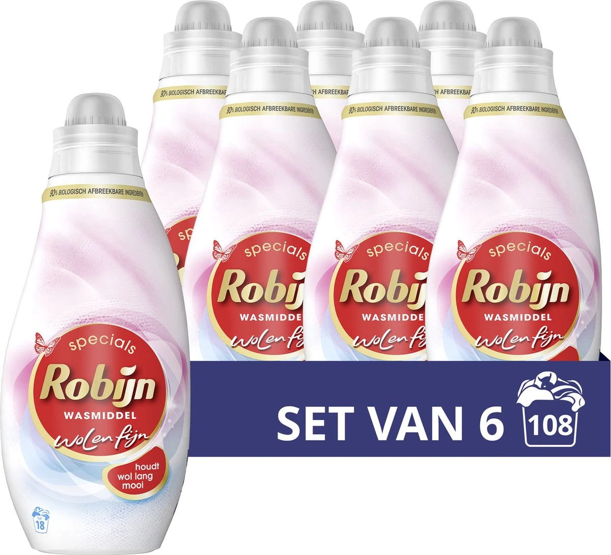 Robijn Specials Wol & Fijn Vloeibaar Wasmiddel - 6 X 18 Wasbeurten - Voordeelverpakking 1 Robijn Specials Wol & Fijn Vloeibaar Wasmiddel - 6 X 18 Wasbeurten - Voordeelverpakking