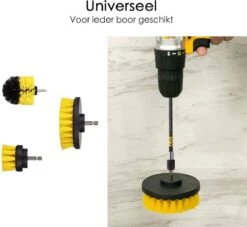 Professionele 4 Delige Borstelset Voor De Boormachine Incl. Verlengstuk, Deze Schoonmaak Schuurborstel Elektrisch Opzetborstel Schrobborstel Set Is Geschikt Als Schrobber Voor Badkamer, Auto, Keuken En Tuin -HG Winkel 1200x1105 1