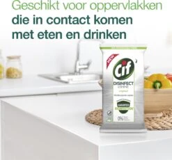 Cif Disinfect & Shine Wipes Doden 99,99% Van De Bacteriën Original Desinfecterende Schoonmaakdoekjes, Van 100% Biologisch Afbreekbaar Textiel 5 X 75 Doekjes -HG Winkel 1200x1118 5