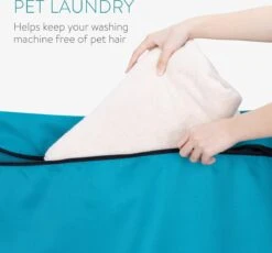 Navaris Waszak Voor Huisdieren Wasgoed - Wasnet Met Rits - Vangt Dierenharen Op Van Dekens, Handdoeken Of Beddengoed - 79 X 70,5 Cm - Blauw -HG Winkel 1200x1119 2