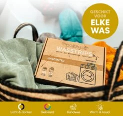 Wasmiddeldoekjes - Ongeparfumeerd Wasstrips 64 Wasbeurten – Wasmiddel Wasdoekjes - Natuurlijke Wasverzachter – Vegan – Zero Waste -HG Winkel 1200x1131