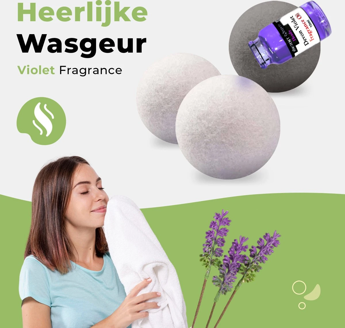 Drogerballen Met Wasparfum - Droogballen - Set Van 6 XL Ballen - Wasdroger Ballen Wol - 100% Nieuw-Zeelands Schapenwol - Wasballen 7 Drogerballen Met Wasparfum - Droogballen - Set Van 6 XL Ballen - Wasdroger Ballen Wol - 100% Nieuw-Zeelands Schapenwol - Wasballen - Afbeelding 7