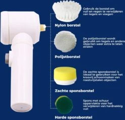 B-care Magic Brush - Elektrische Multifunctionele Schoonmaakborstel - 7 Opzetstukken - Wasborstel - Poetsmachine - Schrobborstel - Handborstel - Werkborstel - Schrobber - Boorborstel - Reinigingsborstel 17 B-care Magic Brush - Elektrische Multifunctionele Schoonmaakborstel - 7 Opzetstukken - Wasborstel - Poetsmachine - Schrobborstel - Handborstel - Werkborstel - Schrobber - Boorborstel - Reinigingsborstel -HG Winkel 1200x1156 8