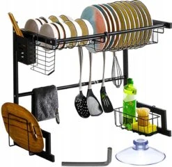 Afdruiprek Droger Zwart Voor Bestek Boven De Gootsteen 65 Cm X 29 Cm X 52 Cm -HG Winkel 1200x1167 4