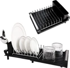 MIRI Afdruiprek – Afwasrek – Uitschuifbaar – Met Lekbak In Gootsteen – Afwas – Roestvrij Staal – Zwart 11 MIRI Afdruiprek – Afwasrek – Uitschuifbaar – Met Lekbak In Gootsteen – Afwas – Roestvrij Staal – Zwart -HG Winkel 1200x1173 6