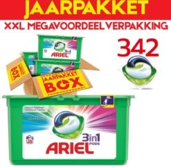 Ariel Colour & Style 3in1 Pods - Jaarbox 342 Wasbeurten - Wasmiddel Capsules - Jaar Megavoordeelverpakking | 342 Wasbeurten Color | Voor Alle Soorten Was -HG Winkel 1200x1175 3