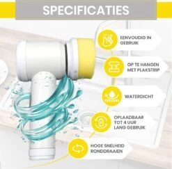 Lenga Elektrische Schoonmaakborstel - 5 In 1 Borstel - Oplaadbaar - Wasborstel - Schoonmaakmiddelen - Schrobborstels 15 Lenga Elektrische Schoonmaakborstel - 5 In 1 Borstel - Oplaadbaar - Wasborstel - Schoonmaakmiddelen - Schrobborstels -HG Winkel 1200x1179 4