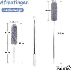 Fain® Plumeau Met Telescoopsteel – Grijs – 80 Tot 240 Cm - Uitschuifbaar – Wasbaar - Flexibel 360° Draaibaar – Duster - Microvezel Ragebol 17 Fain® Plumeau Met Telescoopsteel – Grijs – 80 Tot 240 Cm - Uitschuifbaar – Wasbaar - Flexibel 360° Draaibaar – Duster - Microvezel Ragebol -HG Winkel 1200x1182 10