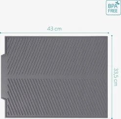 Navaris Siliconen Droogmat Met Afvoer - Aanrecht Droogmat Voor Afwas, Borden, Bestek, Glazen - Grijs -HG Winkel 1200x1184 14