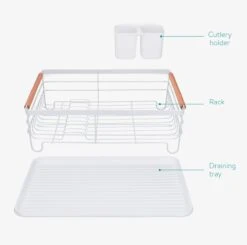 Navaris Afdruiprek Met Uitneembare Bestekhouder - Afwasrek Met Losse Lekbak - Vaatwasrek Met Plateau - Voor Bestek, Borden, Schalen En Pannen -HG Winkel 1200x1189 4