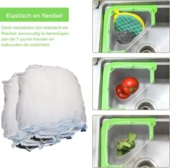 Merkloos Gootsteen Organizer - Gootsteen Afval Netje - Gootsteenontstopper - Spoelbak - Incl. 50 Netjes -HG Winkel 1200x1191 9