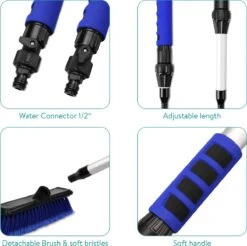 Navaris Telescopische Autowasborstel - Watergevoerde Wasborstel Voor Auto's En Ramen Met Uitschuifbare Lange Handgreep En Zachte Haren - Blauw -HG Winkel 1200x1193 7