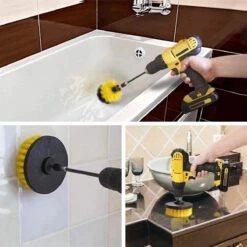 Merkloos 4-delige Borstelset Voor Boormachine - Inclusief Verlengstuk - Opzetborstels - Schrobborstel - Schuurborstel - Schoonmaakborstel - Tapijtreiniger - Brush - Geel - Gratis Verzending -HG Winkel 1200x1199 44