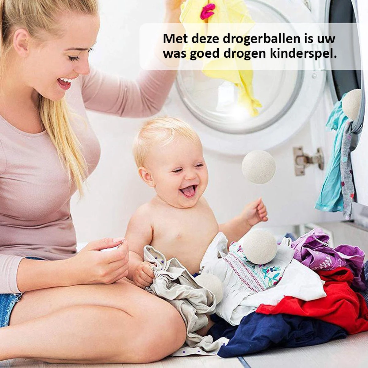 Droger Ballen Wol - Wasdroger Herbruikbare Wollen Droger Ballen - Droogballen Voor Snellere Droogtijd- Set 6 Stuks - Swilix 4 Droger Ballen Wol - Wasdroger Herbruikbare Wollen Droger Ballen - Droogballen Voor Snellere Droogtijd- Set 6 Stuks - Swilix - Afbeelding 4