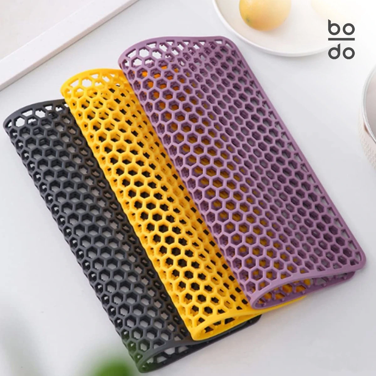 BODO Gootsteenmat Siliconen Donker Grijs - 34.5 X 34.5 Cm - Keuken Accessoires - Gootsteen Beschermer - Onderzetters Siliconen - Anti Kras 9 BODO Gootsteenmat Siliconen Donker Grijs - 34.5 X 34.5 Cm - Keuken Accessoires - Gootsteen Beschermer - Onderzetters Siliconen - Anti Kras - Afbeelding 9