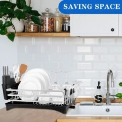 Doogo® Afdruiprek Met Bestekkorf En Lekbak Voor Keukenborden En Bestek Afdruiprek Met Draaibare Uitloop -HG Winkel 1200x1200 1493