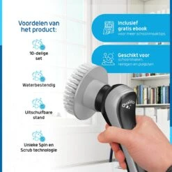 Qualitics Elektrische Schoonmaakborstel - Roterende Polijstmachine - Schrobborstel - Poetsmachine - Vloerreiniger Met 10 Opzetstukken 17 Qualitics Elektrische Schoonmaakborstel - Roterende Polijstmachine - Schrobborstel - Poetsmachine - Vloerreiniger Met 10 Opzetstukken -HG Winkel 1200x1200 1913