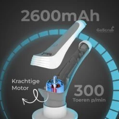 GoScrub® Elektrische Schoonmaakborstel – Elektrische Schrobber - Schrobborstel – Voor Badkamer Of Keuken – Schrobber Met Steel – Luiwagen – Polijstmachine - Poetsmachine Met 10 Opzetstukken -HG Winkel 1200x1200 1941