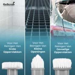 GoScrub® Elektrische Schoonmaakborstel – Elektrische Schrobber - Schrobborstel – Voor Badkamer Of Keuken – Schrobber Met Steel – Luiwagen – Polijstmachine - Poetsmachine Met 10 Opzetstukken -HG Winkel 1200x1200 1942