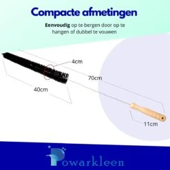 Powarkleen® - Radiatorborstel - Flexibel - Houten Handvat - Roestvrijstaal - Schoonmaakborstel - 70cm Lang! - 1 Stuk -HG Winkel 1200x1200 1974