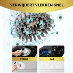 MostEssential Premium Elektrische Schoonmaakborstel 2023 Model – Elektrische Schrobber - Schrobborstel - Poetsmachine – Voor Badkamer Of Keuken - Inclusief 4 Borstelkoppen -HG Winkel 1200x1200 2031