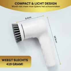 MostEssential Premium Elektrische Schoonmaakborstel 2023 Model – Elektrische Schrobber - Schrobborstel - Poetsmachine – Voor Badkamer Of Keuken - Inclusief 4 Borstelkoppen -HG Winkel 1200x1200 2034