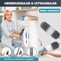 Novabeau® - Telescopische Plumeau – Plumeau Met Telescoopsteel – Ragebol – Uitschuifbaar – Grijs – 3-delige Set -HG Winkel 1200x1200 2067