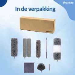 Woodoro Ragebol Uitschuifbaar Complete 9-Delige Set - Verstelbare Telescoopsteel - Plumeau - RVS - Zwart & Grijs -HG Winkel 1200x1200 2112