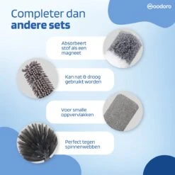 Woodoro Ragebol Uitschuifbaar Complete 9-Delige Set - Verstelbare Telescoopsteel - Plumeau - RVS - Zwart & Grijs -HG Winkel 1200x1200 2115
