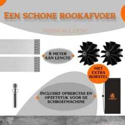 Schoorsteenveegset - 8 Meter - 2 Borstelkoppen - Professioneel - Schoorsteen Borstel - Veegkit - Haardset Voor Houtkachel - Flexibel - Schoorsteenveger - Pelletkachel Accessoires - Schoorsteen Reiniger - Geschikt Voor Boormachines -HG Winkel 1200x1200 2151