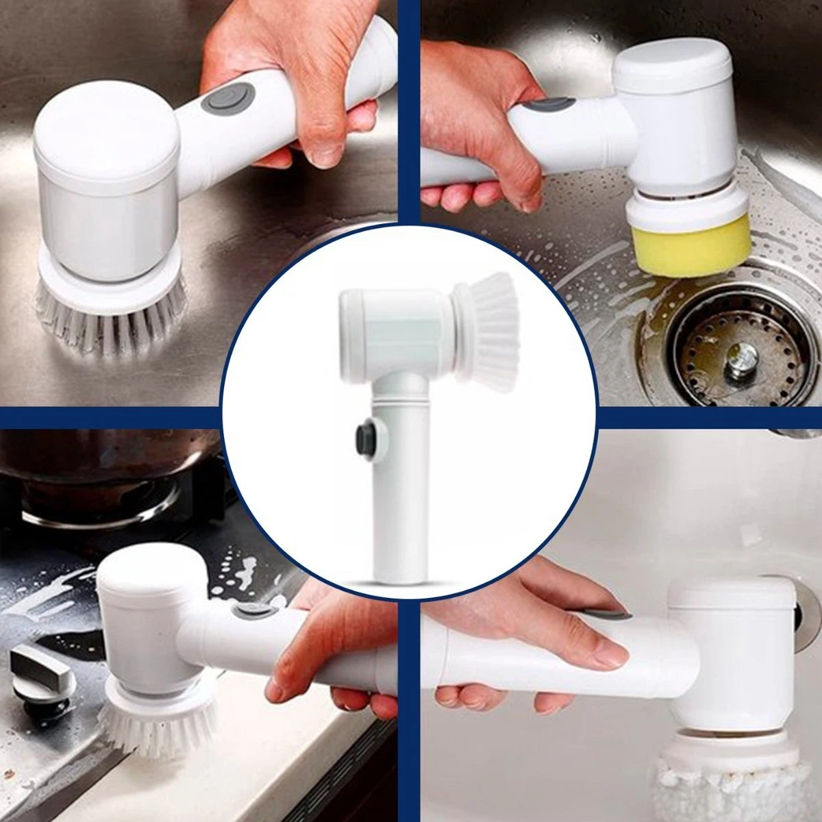 B-care Magic Brush - Elektrische Multifunctionele Schoonmaakborstel - 7 Opzetstukken - Wasborstel - Poetsmachine - Schrobborstel - Handborstel - Werkborstel - Schrobber - Boorborstel - Reinigingsborstel 2 B-care Magic Brush - Elektrische Multifunctionele Schoonmaakborstel - 7 Opzetstukken - Wasborstel - Poetsmachine - Schrobborstel - Handborstel - Werkborstel - Schrobber - Boorborstel - Reinigingsborstel - Afbeelding 2